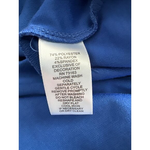 Melissa Paige Blouse Blue Bell Split Charm Sleeves V Neck Pullover 3X - Picture 7 of 7